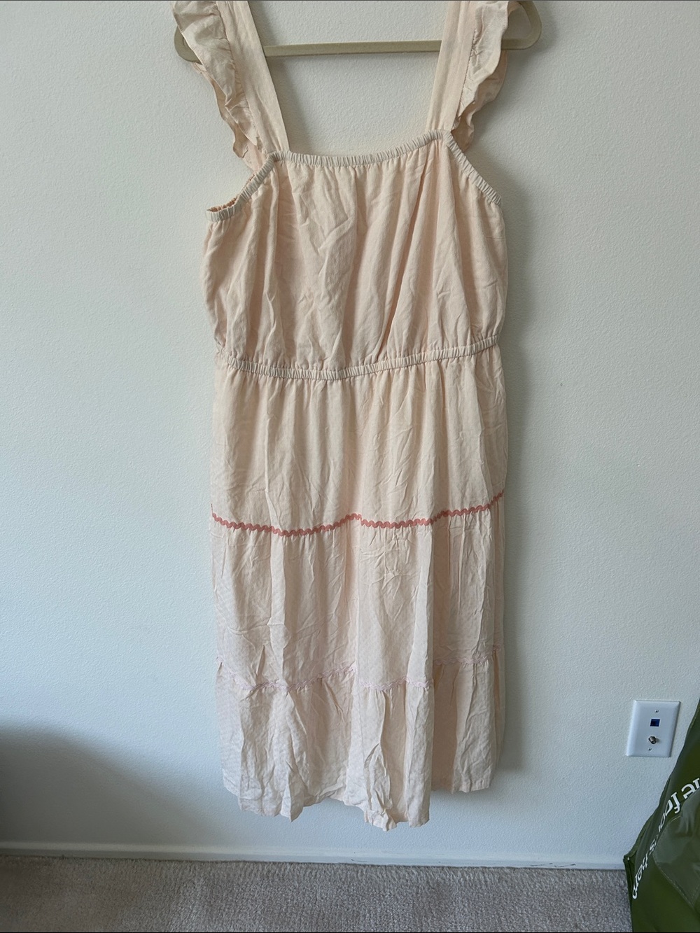 LC Lauren Conrad Blush Pink Ruffle Strap Midi Dress